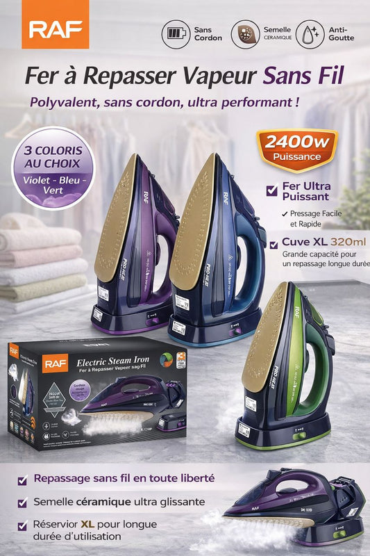 👔 Fer à Repasser Vapeur Sans Fil 2400W